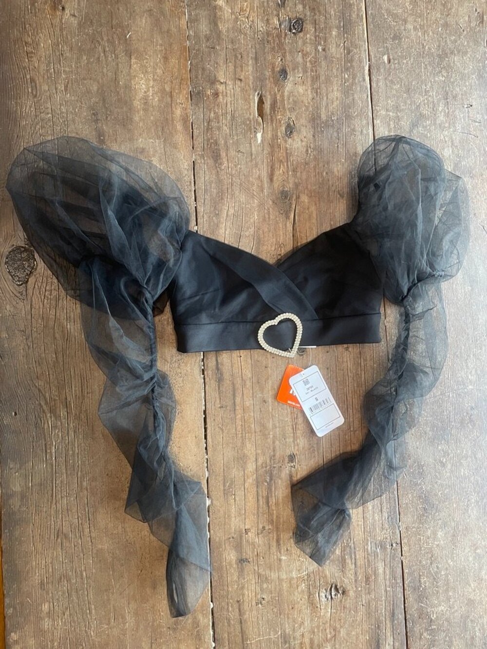 SHEER SLEEVES TOP  I  SIZE SMALL